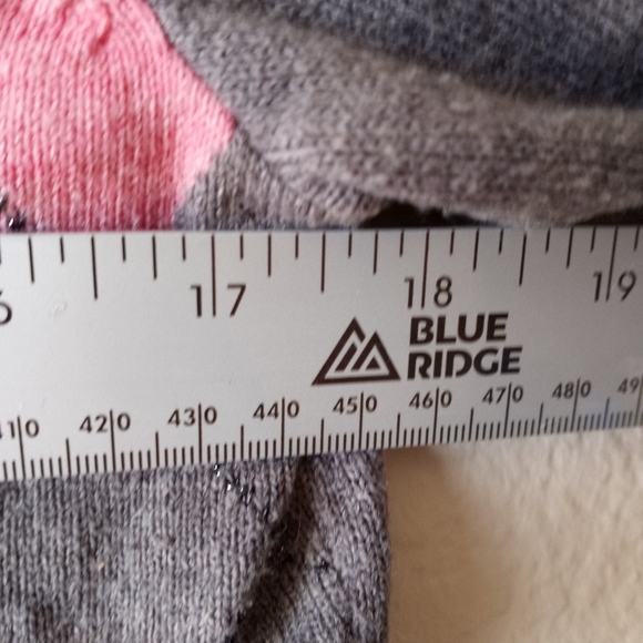 Argyle Cardigan Sweater Metal Buttons L Gray Multi Fancy - Picture 6 of 9